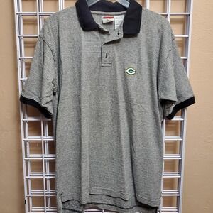 90s Green‎ Bay Packers grey polo shirt